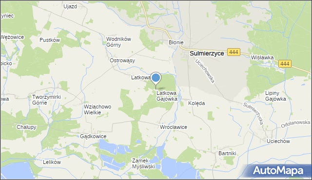 mapa Latkowa Gajówka, Latkowa Gajówka na mapie Targeo
